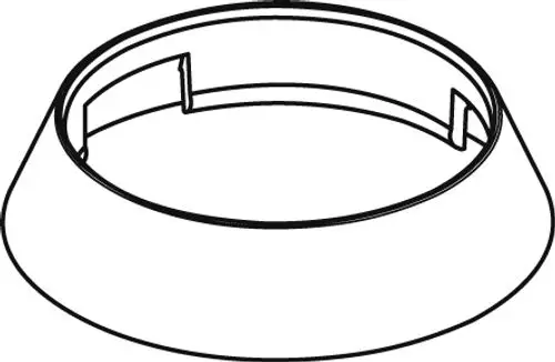 Griffkappe in Chrom-Optik von Ideal Standard, mit abgerundeten Kanten und einer Aussparung zur Befestigung. Sieht aus wie ein funktionales Zubehörteil.